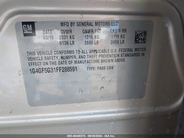 1G4GF5G31FF288591 Buick Lacrosse Premium Ii