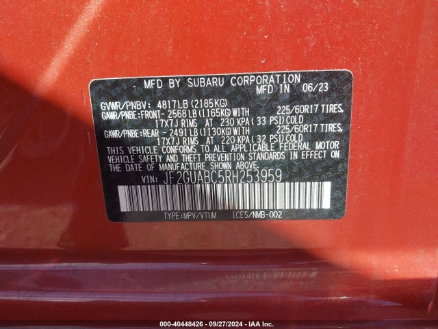 JF2GUABC5RH253959 Subaru Crosstrek