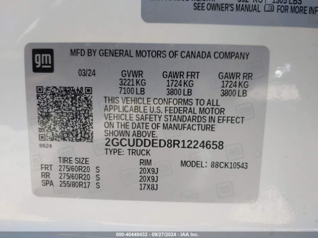 2GCUDDED8R1224658 Chevrolet Silverado 1500 4wd  Short Bed Lt