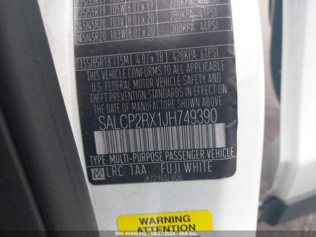 SALCP2RX1JH749390 Land Rover Discovery Sport Se