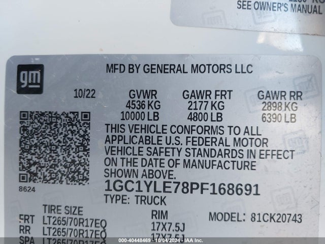 Chevrolet Silverado 2500hd 4wd  Standard Bed Wt 2023 1GC1YLE78PF168691 Image 9