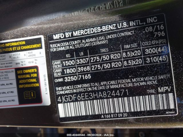 4JGDF6EE3HA824471 Mercedes-Benz Gls 450 4matic