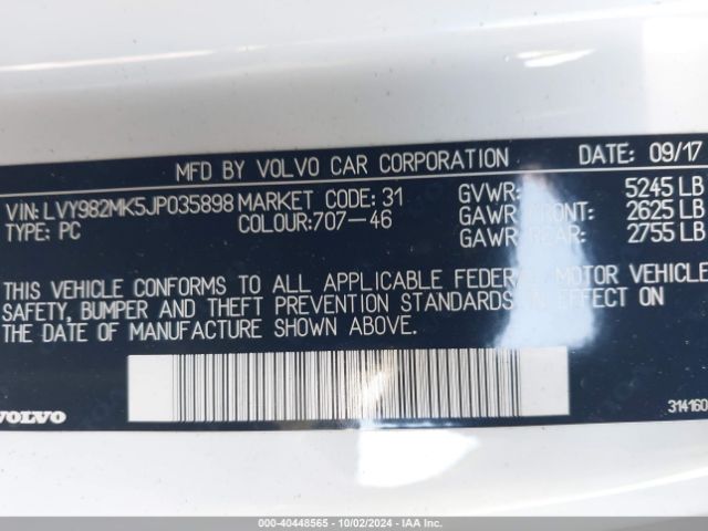 LVY982MK5JP035898 Volvo S90 T5 Momentum
