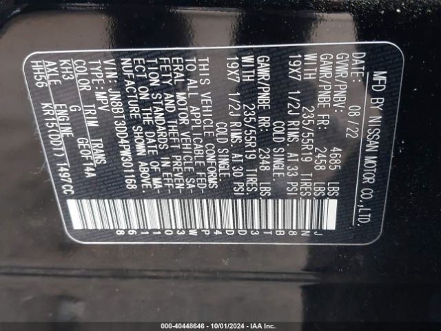 JN8BT3DD4PW301168 Nissan Rogue Platinum Intelligent Awd