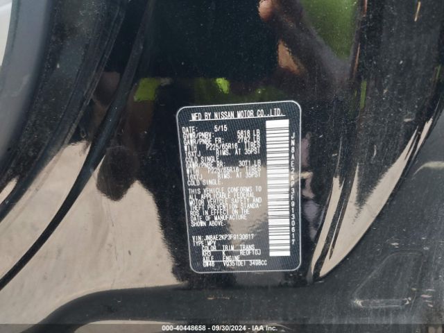 JN8AE2KP3F9130617 Nissan Quest Platinum/s/sl/sv