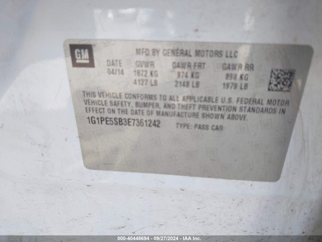 Chevrolet Cruze 2lt Auto 2014 1G1PE5SB3E7361242 Image 9