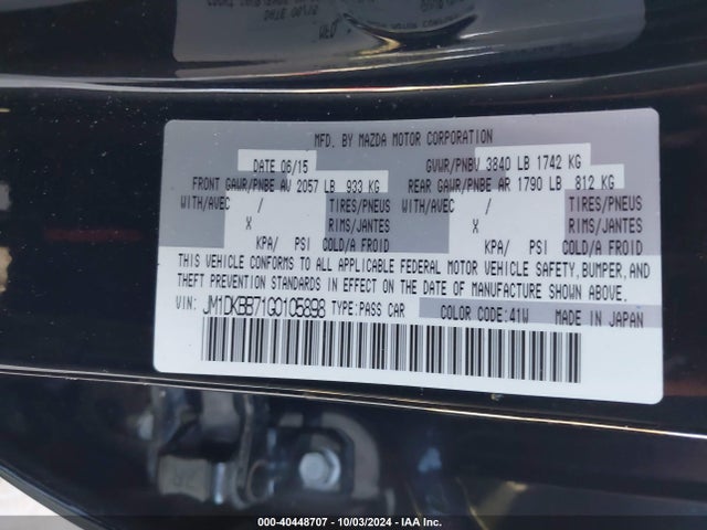 JM1DKBB71G0105898 Mazda Cx-3 Sport