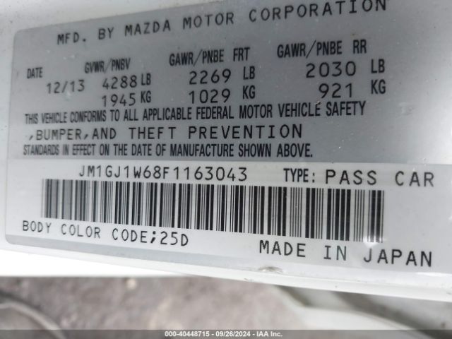 2015 MAZDA 6 JM1GJ1W68F1163043 Photo 8