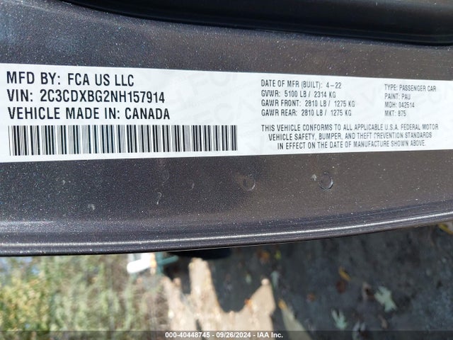 Dodge Charger Sxt Rwd 2022 2C3CDXBG2NH157914 Image 9