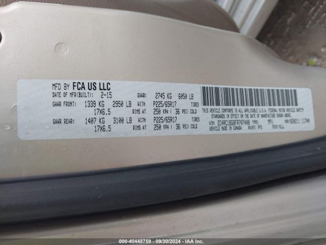 2015 CHRYSLER TOWN & COUNTRY 2C4RC1BG8FR707408 Photo 8