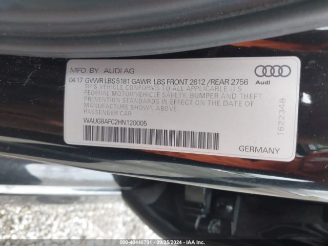 WAUG8AFC2HN120005 Audi A6 2.0t Premium