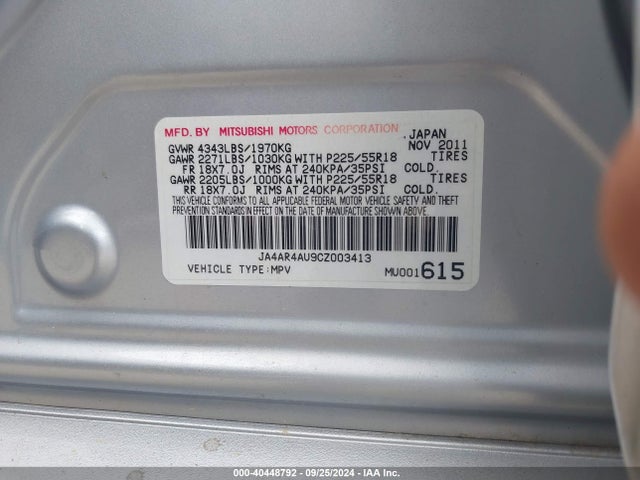 2012 MITSUBISHI OUTLANDER SPORT JA4AR4AU9CZ003413 Photo 8