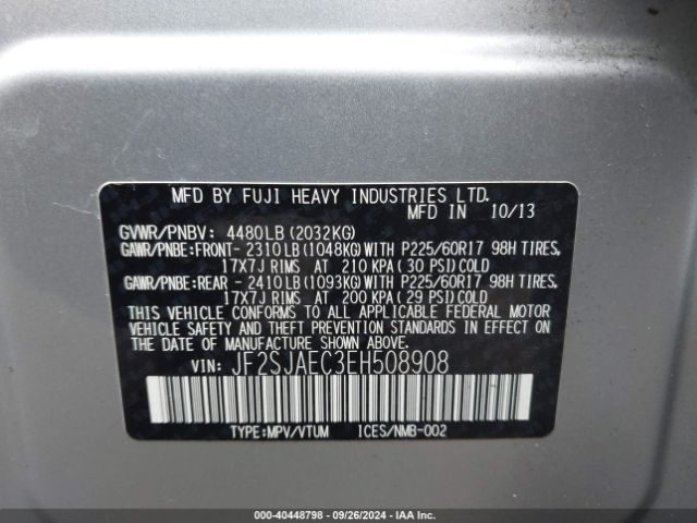 JF2SJAEC3EH508908 Subaru Forester 2.5i Premium