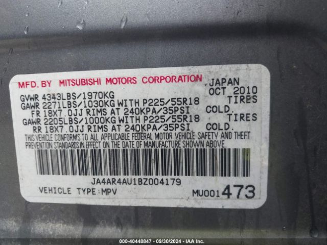 2011 MITSUBISHI OUTLANDER SPORT JA4AR4AU1BZ004179 Photo 8