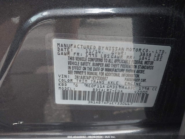 Nissan SENTRA SR 2014 3N1AB7AP1EY330667 Image 9