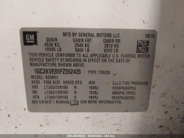 1GC2KVE85FZ552435 Chevrolet Silverado 2500hd Lt