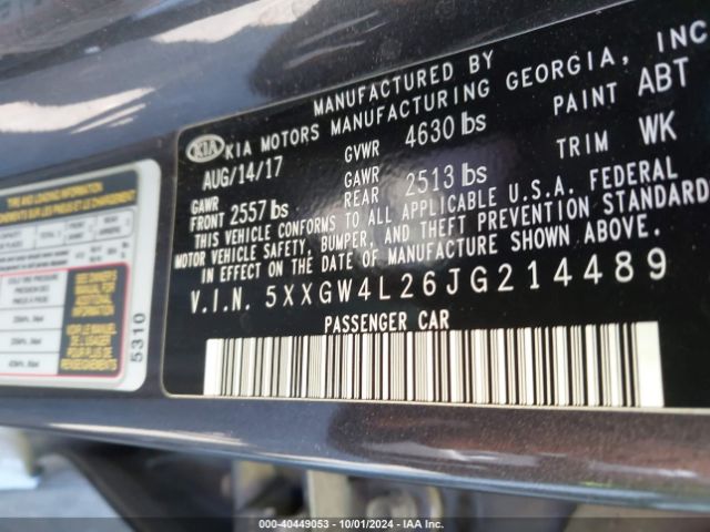 5XXGW4L26JG214489 KIA Optima Sx Turbo