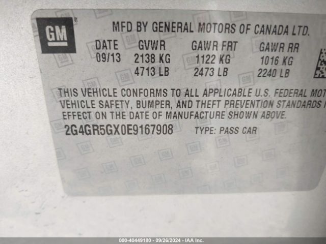 2G4GR5GX0E9167908 Buick Regal Turbo Premium Ii