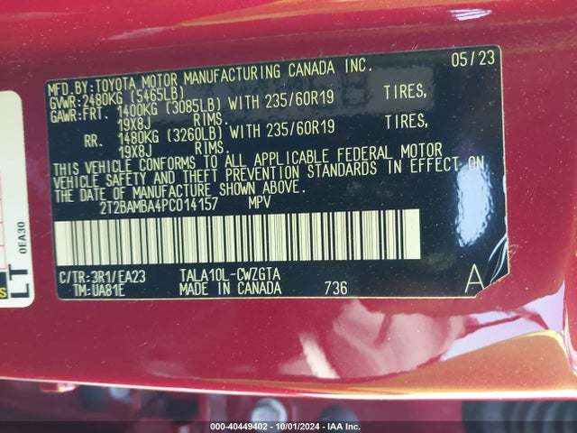Lexus RX 350 2023 2T2BAMBA4PC014157 Image 9