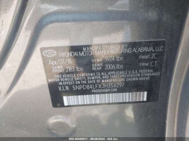 5NPD84LFXJH356297 Hyundai Elantra Value Edition