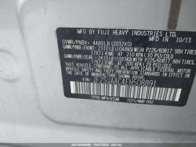 JF2SJAAC4EH508891 Subaru Forester 2.5i