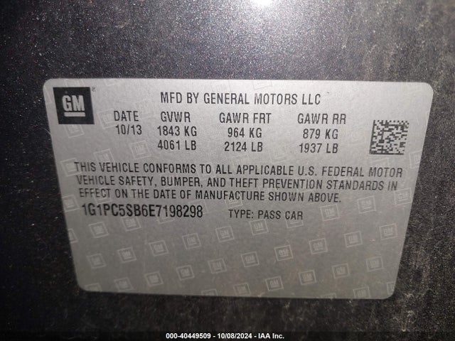 Chevrolet Cruze 1lt Auto 2014 1G1PC5SB6E7198298 Image 9