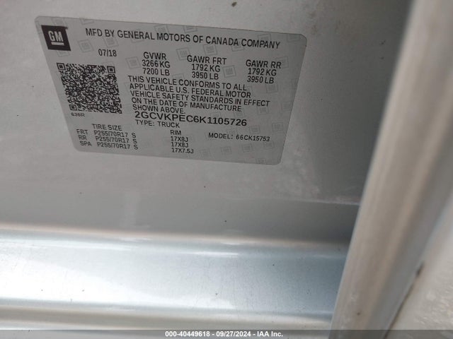 Chevrolet Silverado 1500 Ld Lt 2019 2GCVKPEC6K1105726 Image 9