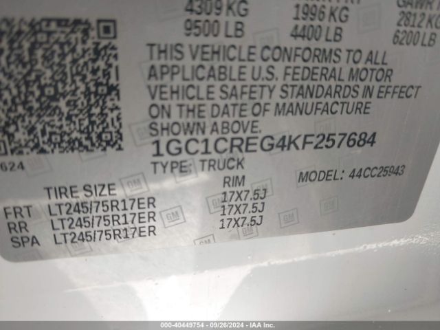 1GC1CREG4KF257684 Chevrolet Silverado 2500hd Wt