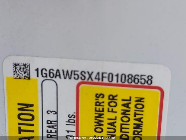 1G6AW5SX4F0108658 Cadillac Cts Standard