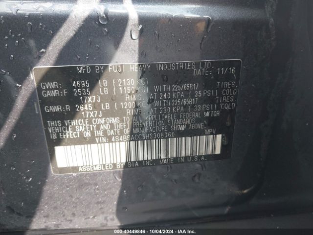 4S4BSACC5H3308060 Subaru Outback 2.5i Premium