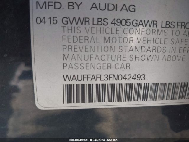 WAUFFAFL3FN042493 Audi A4 2.0t Premium