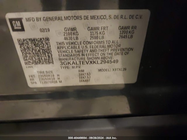 GMC Terrain Sle 2019 3GKALTEVXKL294549 Image 9
