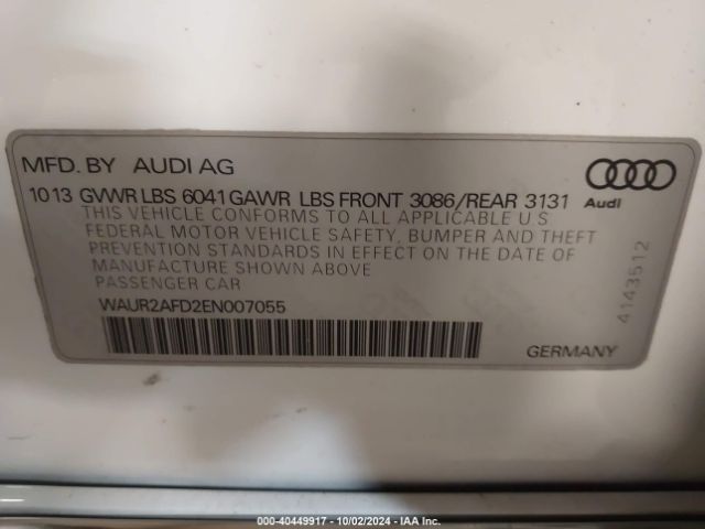 WAUR2AFD2EN007055 Audi A8 L 4.0t