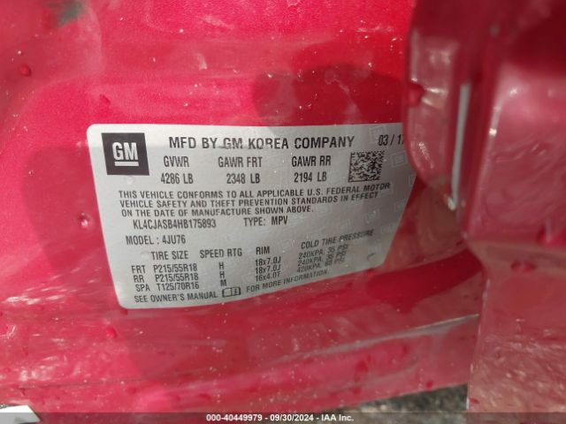 KL4CJASB4HB175893 Buick Encore Preferred