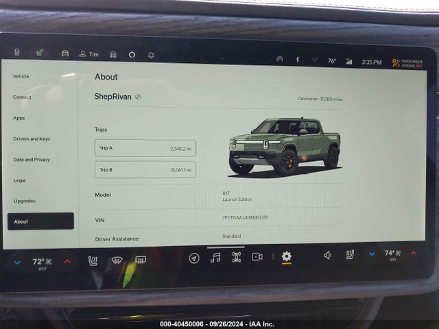 Rivian R1t Launch Edition 2022 7FCTGAAL4NN003351 Image 7