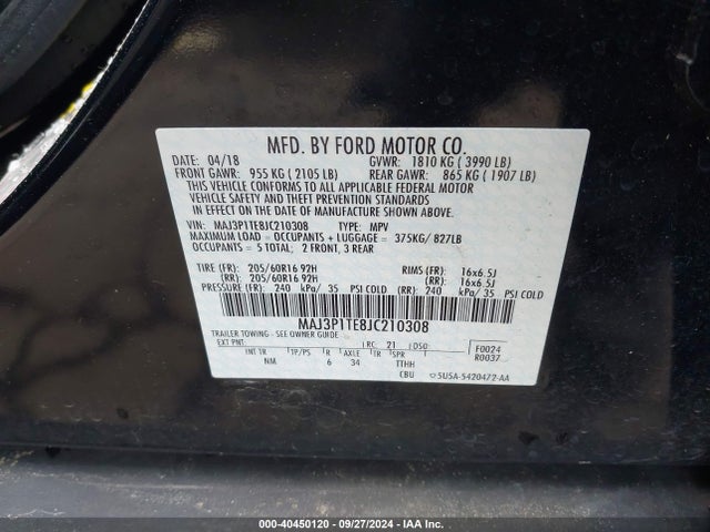 Ford Ecosport Se 2018 MAJ3P1TE8JC210308 Image 9