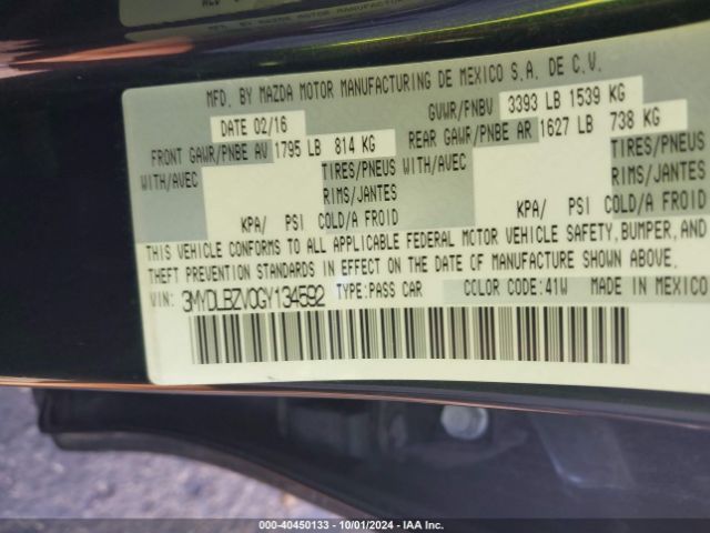3MYDLBZV0GY134592 Scion IA