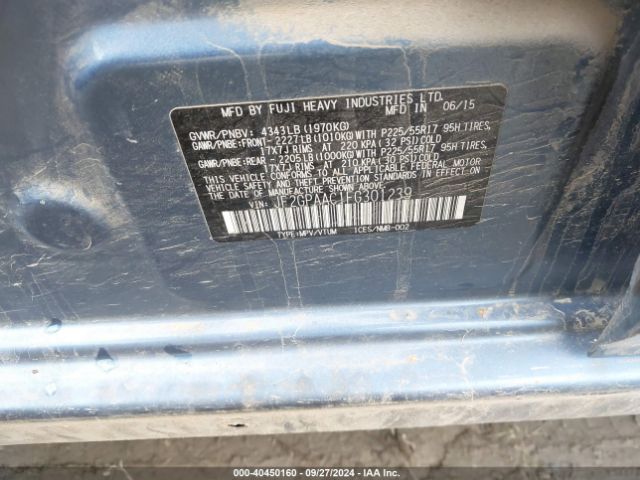 JF2GPAAC1FG301239 Subaru Xv Crosstrek 2.0i