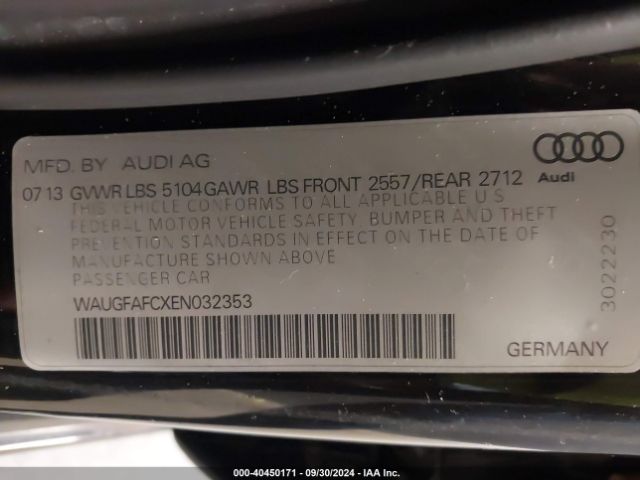 WAUGFAFCXEN032353 Audi A6 2.0t Premium
