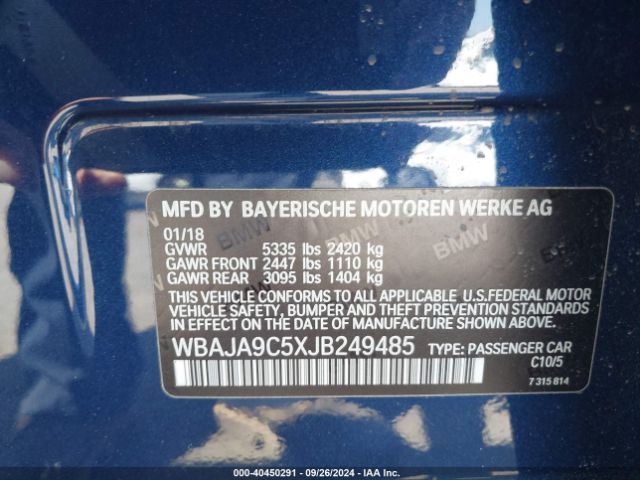 WBAJA9C5XJB249485 BMW 530e Iperformance