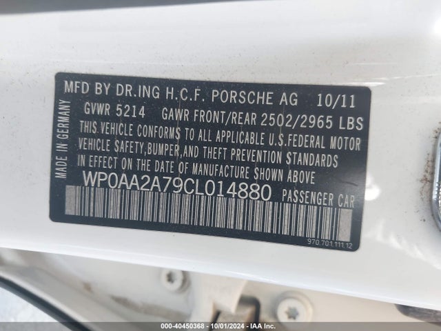 2012 PORSCHE PANAMERA WP0AA2A79CL014880 Photo 8