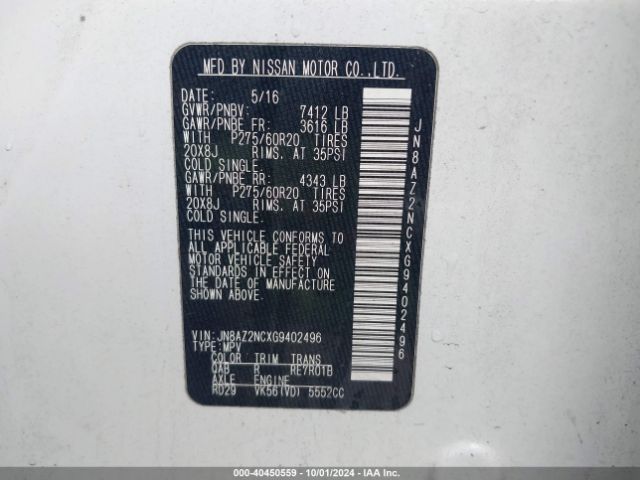 JN8AZ2NCXG9402496 Infiniti QX80