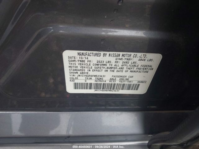 JN1CV6AR6FM523431 Infiniti Q40