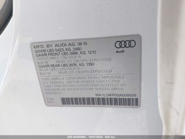 WA1L2AFP0GA008695 Audi Q5 2.0t Premium