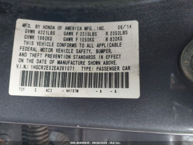1HGCR2E52EA261071 Honda Accord Sport