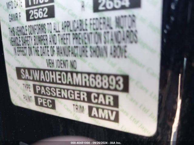 2010 JAGUAR XF SAJWA0HE0AMR68893 Photo 8