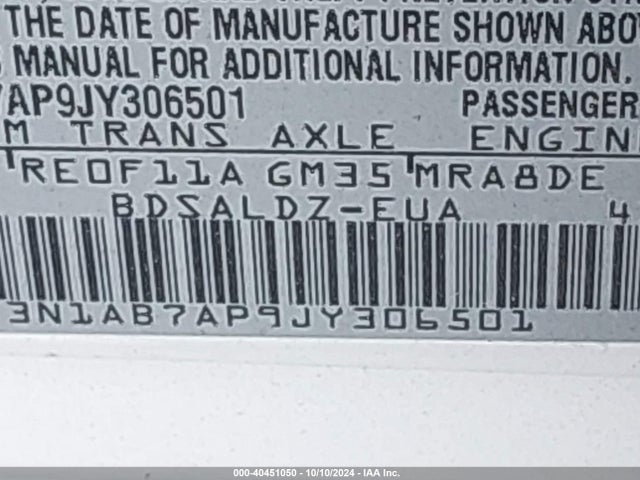 Nissan SENTRA SV 2018 3N1AB7AP9JY306501 Image 9