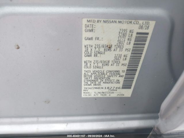 2018 NISSAN MURANO 5N1AZ2MH8JN182746 Photo 8