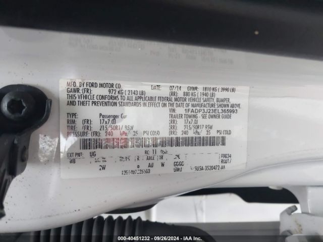 1FADP3J23EL365993 Ford Focus Titanium