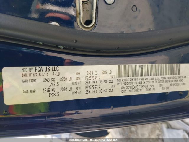 3C4PDCAB3JT381464 Dodge JOURNEY SE